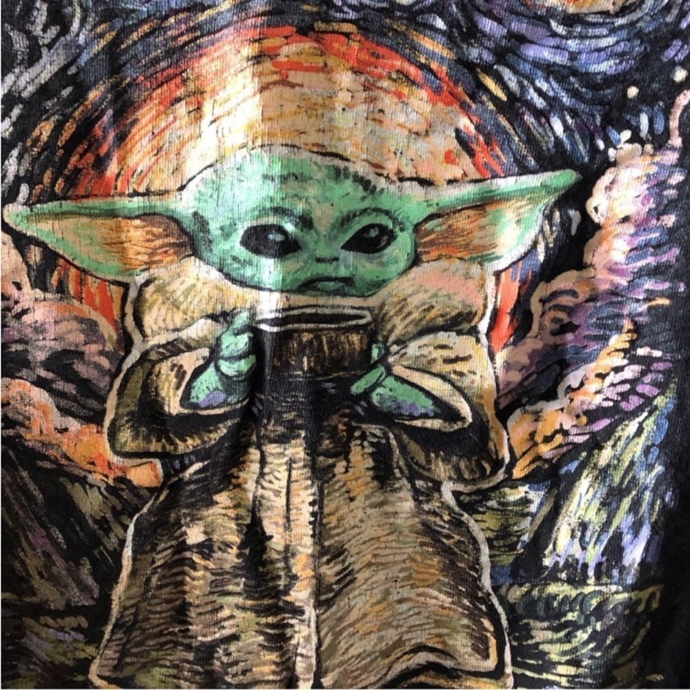 Star Wars black short sleeve baby Yoda graphic tee in size XL